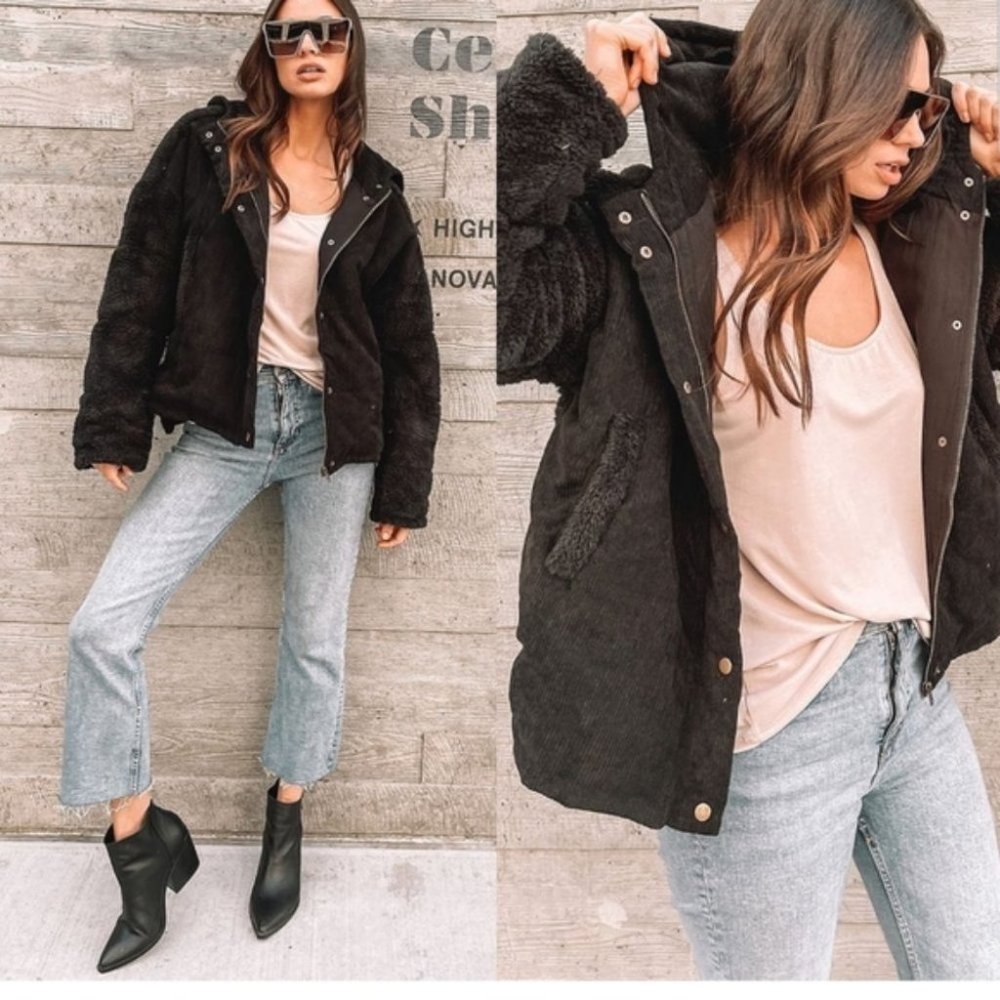 SOFT COZY WOMENS FAUX FUR HOODIE JACKET / COAT - Picture 9 of 9